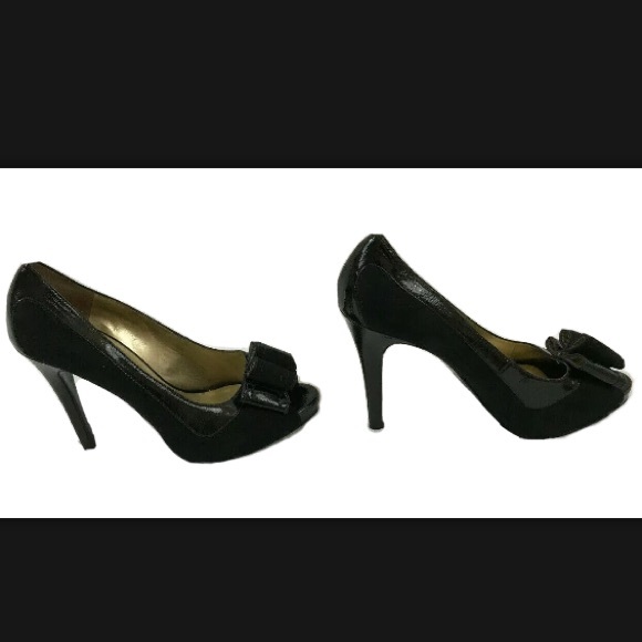 Black Nine West Open Toed 4.5 in. Heels - Size 8.5 - Picture 6 of 9